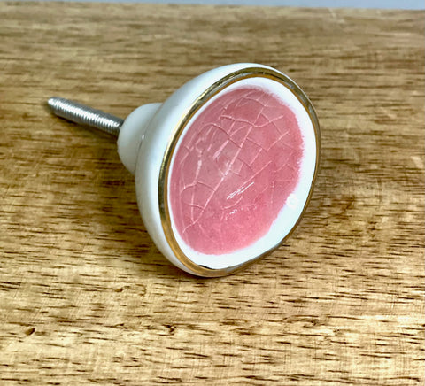 Pink Round Ceramic Knob