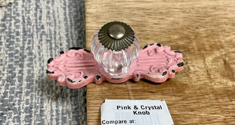 Pink & Crystal Knob