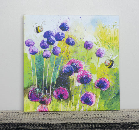 Bees in Flowers Canvas